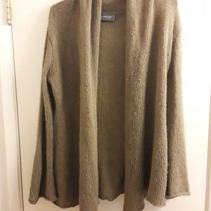 WOMENS WOODEN SHIPS SHRUG CARDIGAN SZ M/L LT OLIVE GREEN ACRYLIC/WOOL/MOHAIR
